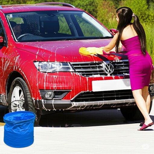 foldable portable bucket with handle for outdoor use – multi-purpose cleaning bucket